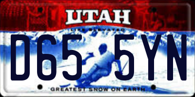 UT license plate D655YN