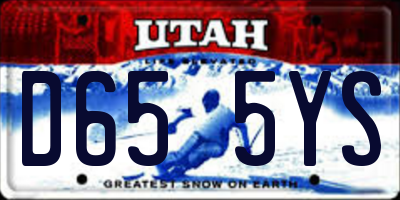 UT license plate D655YS