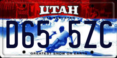 UT license plate D655ZC