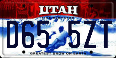 UT license plate D655ZT