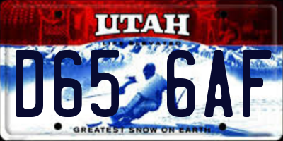 UT license plate D656AF