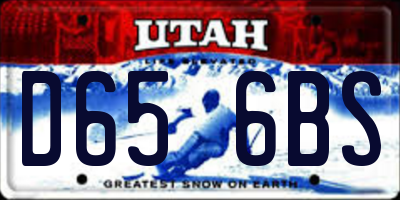 UT license plate D656BS