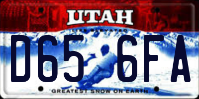UT license plate D656FA