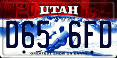 UT license plate D656FD