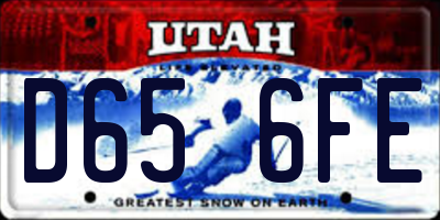 UT license plate D656FE
