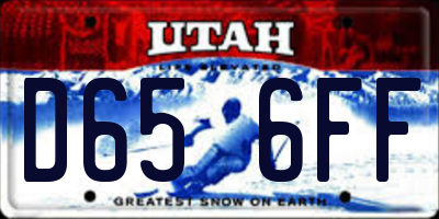 UT license plate D656FF