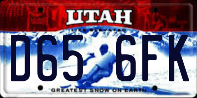 UT license plate D656FK