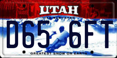 UT license plate D656FT