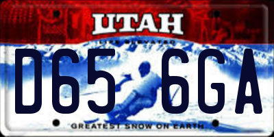 UT license plate D656GA