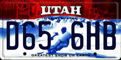 UT license plate D656HB