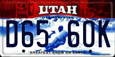 UT license plate D656OK