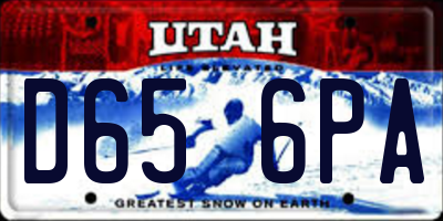 UT license plate D656PA