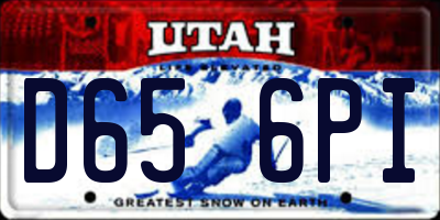 UT license plate D656PI