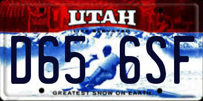 UT license plate D656SF