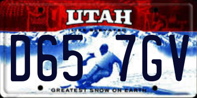 UT license plate D657GV