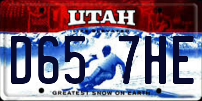 UT license plate D657HE