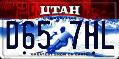 UT license plate D657HL