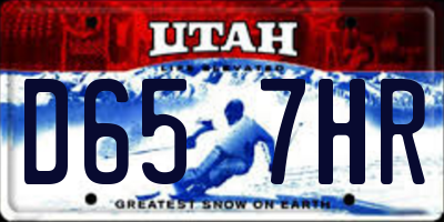 UT license plate D657HR