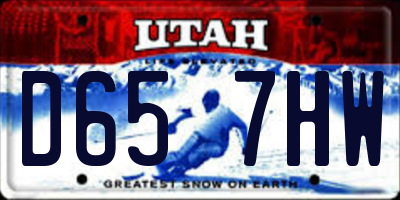 UT license plate D657HW