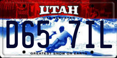 UT license plate D657IL