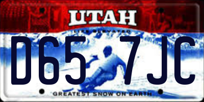 UT license plate D657JC