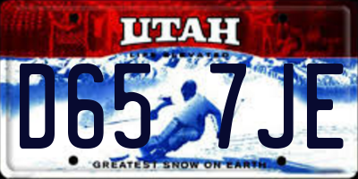 UT license plate D657JE