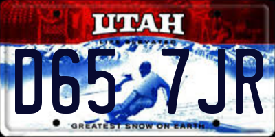 UT license plate D657JR