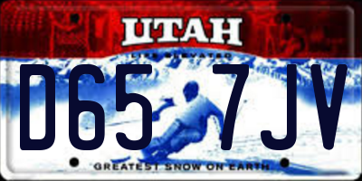 UT license plate D657JV
