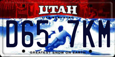 UT license plate D657KM