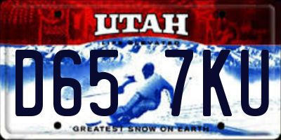 UT license plate D657KU