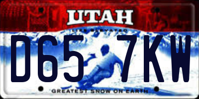 UT license plate D657KW