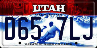 UT license plate D657LJ