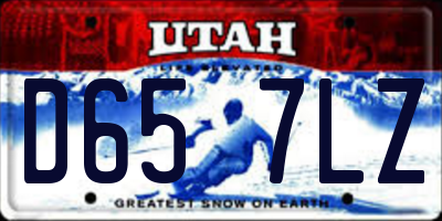 UT license plate D657LZ