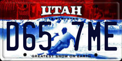 UT license plate D657ME