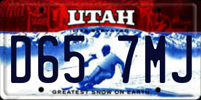 UT license plate D657MJ
