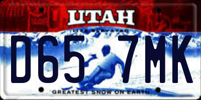 UT license plate D657MK