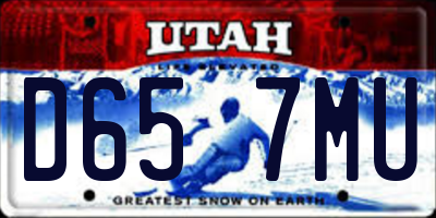 UT license plate D657MU