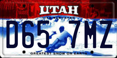 UT license plate D657MZ