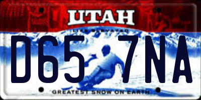 UT license plate D657NA