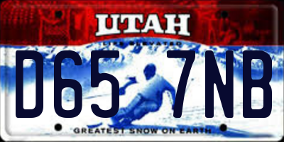 UT license plate D657NB
