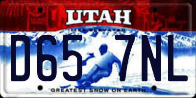 UT license plate D657NL