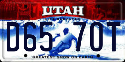 UT license plate D657OT