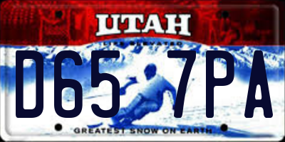 UT license plate D657PA