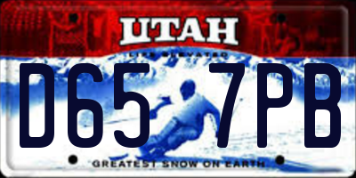 UT license plate D657PB