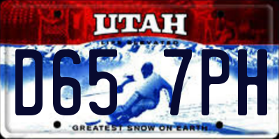 UT license plate D657PH