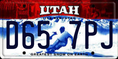 UT license plate D657PJ