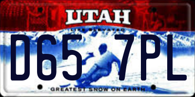 UT license plate D657PL