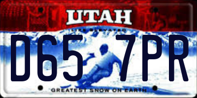 UT license plate D657PR