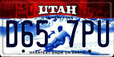 UT license plate D657PU
