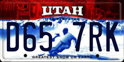 UT license plate D657RK